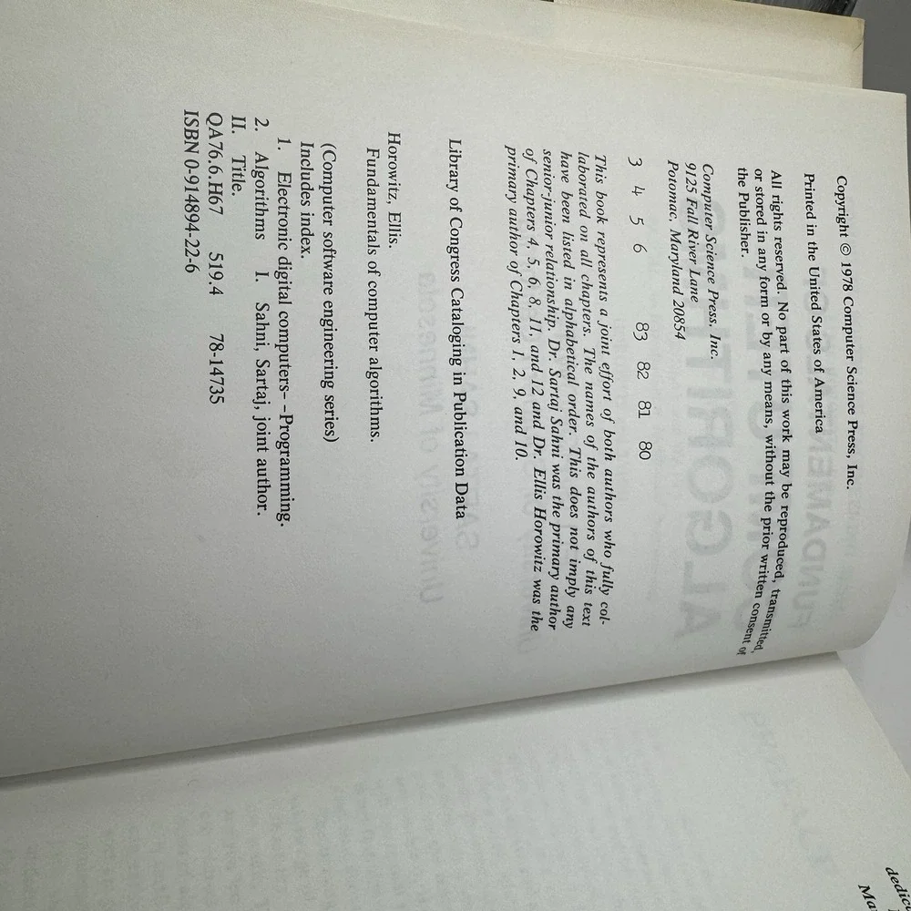 FUNDAMENTALS OF‎ COMPUTER ALGORITHMS  By Horowitz 1978